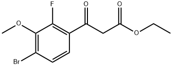 3-(4-溴-2-氟-3-甲氧基)苯基-3-氧代-丙酸乙酯 结构式