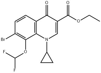 7-溴-1-环丙基-8-二氟甲氧基-1,4-二氢-4-氧代喹啉-3-羧酸乙酯 结构式