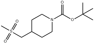 1-叔丁氧羰基-4-[(甲磺酰基)甲基]哌啶 结构式