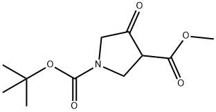 1-(叔丁基)-3-甲基4-氧代吡咯烷-1,3-二羧酸酯 结构式