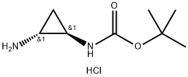 tert-Butyl N-[(1R,2R)-2-aminocyclopropyl]-carbamate hydrochloride 结构式