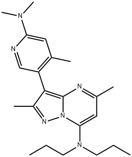 3-(6-(二甲基氨基)-4-甲基吡啶-3-基)-2,5-二甲基-N,N-二丙基吡唑并[1,5-A]嘧啶-7-胺 结构式