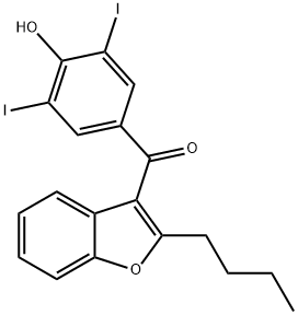2-丁基-3-(3,5-二碘-4-羟基苯甲酰)苯并呋喃 结构式