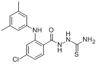 Benzoic acid, 4-chloro-2-((3,5-dimethylphenyl)amino)-, 2-(aminothioxom ethyl)hydrazide 结构式