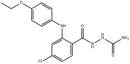 Benzoic acid, 4-chloro-2-((4-ethoxyphenyl)amino)-, 2-(aminothioxomethy l)hydrazide 结构式