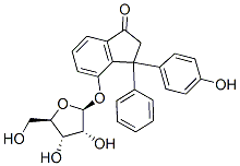 1H-Inden-1-one, 2,3-dihydro-3-(4-hydroxyphenyl)-3-4-(.beta.-D-ribofuranosyloxy)phenyl- 结构式