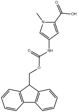 4-(FMOC-氨基)-1-甲基-1H-吡咯-2-羧酸 结构式