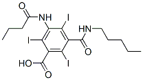 3-Butyrylamino-5-(pentylcarbamoyl)-2,4,6-triiodobenzoic acid 结构式