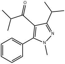 1-Propanone, 2-methyl-1-[1-methyl-3-(1-methylethyl)-5-phenyl-1H-pyrazol-4-yl]- 结构式