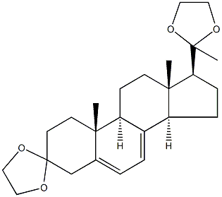 3,20-二(乙烯二氧基)孕甾-5,7-二烯 结构式