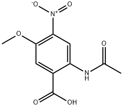 2-乙酰氨基-5-甲氧基-4-硝基苯甲酸 结构式