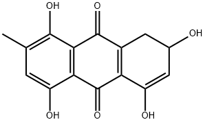 7,8-Dihydro-1,4,5,7-tetrahydroxy-2-methyl-9,10-anthraquinone 结构式