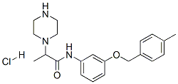 N-[3-[(4-methylphenyl)methoxy]phenyl]-2-piperazin-1-yl-propanamide hyd rochloride 结构式