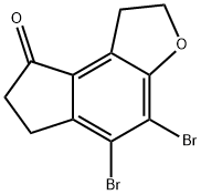 4,5-二溴-1,2,6,7-四氢-8H-茚并[5,4-B]呋喃-8-酮 结构式