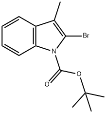 2-Bromo-3-methyl-indole-1-carboxylic acid tert-butyl ester 结构式