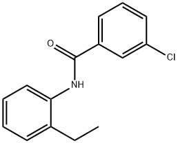 3-氯-N-(2-乙基苯基)苯甲酰胺 结构式