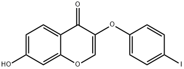 7-HYDROXY-3-(4-IODOPHENOXY)-4H-CHROMEN-4-ONE 结构式