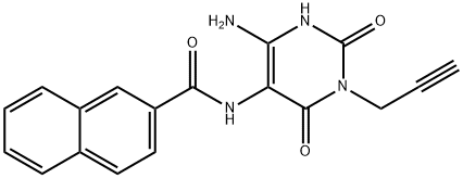 2-Naphthalenecarboxamide,  N-[4-amino-1,2,3,6-tetrahydro-2,6-dioxo-1-(2-propynyl)-5-pyrimidinyl]-  (9CI) 结构式