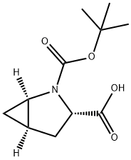 N-叔丁氧羰基-L-反-2-氮杂二环[3.1.0]己烷-3-羧酸 结构式