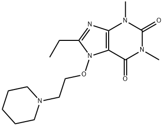 Theophylline, 8-ethyl-7-(2-piperidinoethoxy)- 结构式