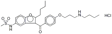 N-[2-丁基-3-[4-[3-(丁基氨基)丙氧基]苯甲酰基]-5-苯并呋喃基]甲磺酰胺盐酸盐 结构式