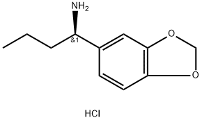 (R)-1-(苯并[D] [1,3]二氧杂环戊烯-5-基)丁-1-胺氯化物 结构式