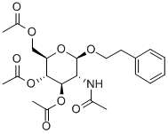 苯乙基-2-乙酰氨基,3,4,6-O-三乙酰基-2-脱氧-BETA-D-吡喃葡萄糖苷 结构式