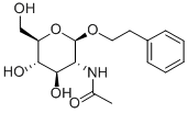 2-苯基乙基 2-(乙酰氨基)-2-脱氧-BETA-D-吡喃葡萄糖苷 结构式