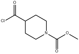 4-氯羰基-1-哌啶甲酸甲酯 结构式