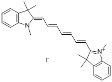碘化-1,1ˊ,3,3,3ˊ,3ˊ-六甲基吲哚三羰花青 结构式