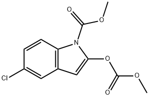 5-CHLORO-2-METHOXYCARBONYLOXY-INDOLE-1-CARBOXYLIC ACID METHYL ESTER 结构式