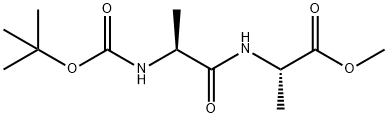N-[叔丁氧羰基]-L-丙氨酰-L-丙氨酸甲酯 结构式