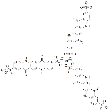 dialuminium tris(5,7,12,14-tetrahydro-7,14-dioxoquino[2,3-b]acridine-2,9-disulphonate) 结构式