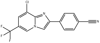 4-[8-Chloro-6-(trifluoromethyl)imidazo-[1,2-a]pyridin-2-yl]benzonitrile 结构式