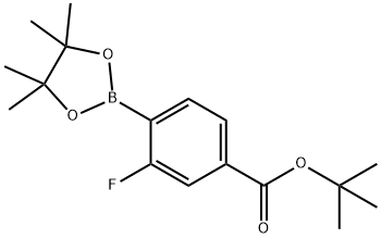 3-氟-4-(4,4,5,5-四甲基-1,3,2-二氧硼烷-2-基)苯甲酸叔丁酯 结构式
