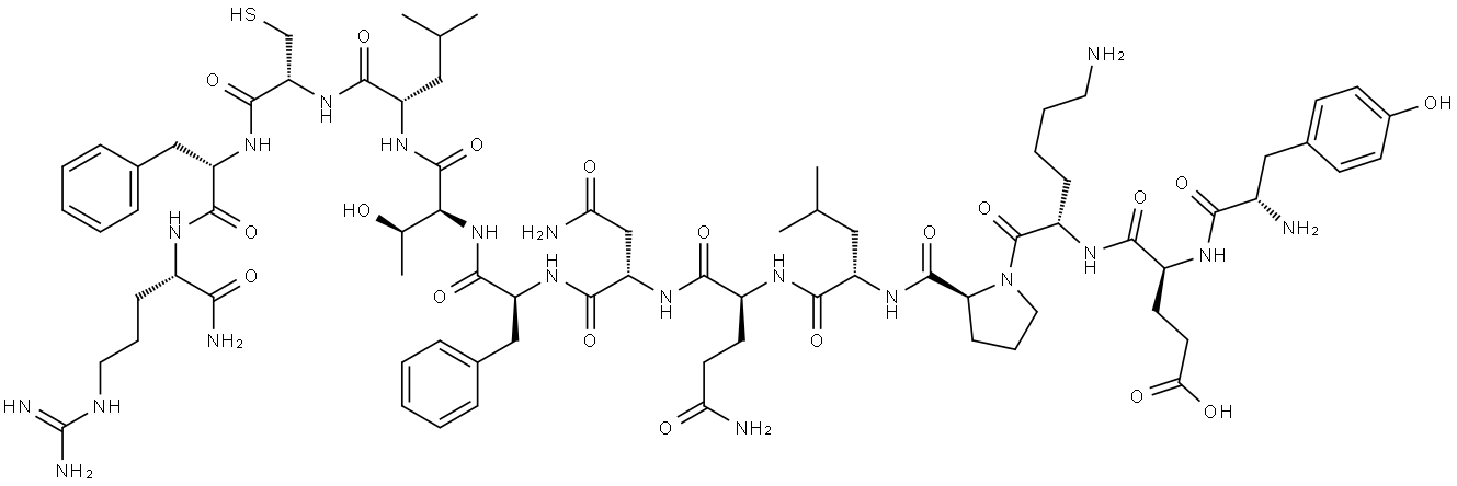 TYR-GLU-LYS-PRO-LEU-GLN-ASN-PHE-THR-LEU-CYS-PHE-ARG-NH2 结构式