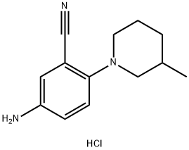 5-氨基-2-(3-甲基哌啶-1-基)苯甲腈二盐酸盐 结构式