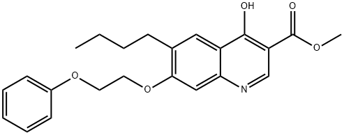 6-butyl-4-hydroxy-3-methoxycarbonyl-7-beta-phenoxyethoxyquinoline 结构式