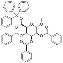 甲基 6-O-(三苯基甲基)-ALPHA-D-吡喃甘露糖苷三苯甲酸酯 结构式
