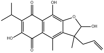 2,3-Dihydro-2,6,9-trihydroxy-3,4-dimethyl-7-isopropyl-3-(2-propenyl)naphtho[2,3-b]furan-5,8-dione 结构式