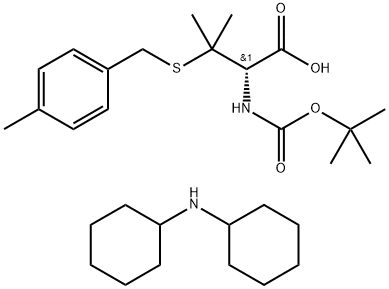 N-[叔丁氧羰基]-3-[[(4-甲基苯基)甲基]硫基]-D-缬氨酸二环己基铵盐 结构式