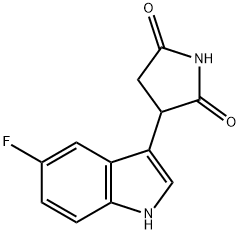 3-(5-氟-1H-吲哚-3-基)-2,5-吡咯烷二酮 结构式