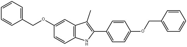 3-甲基-5-苄氧基-2-(4-苄氧基苯基)-1H-吲哚 结构式