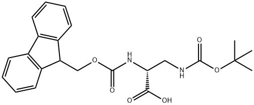 N2-芴甲氧羰基-N3-叔丁氧羰基-D-2,3-二氨基丙酸 结构式