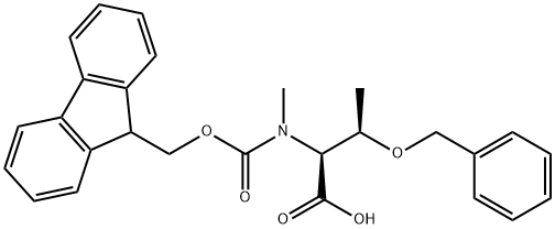 N-芴甲氧羰酰基-N-甲基-O-苄基-L-苏氨酸 结构式