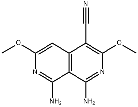 1,8-二氨基-3,6-二甲氧基-2,7-萘啶-4-甲腈 结构式