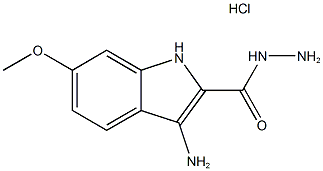 3-氨基-6-甲氧基-1H-吲哚-2-卡巴肼盐酸盐 结构式