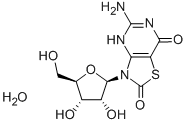 5-氨基-3-BETA-D-呋喃核糖基噻唑并[4,5-D]嘧啶-2,7(3H,6H)-二酮一水物 结构式