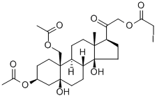 5-beta,14-beta-Pregnan-20-one, 3-beta,5,14,19,21-pentahydroxy-, 3,19-d iacetate 21-(iodoacetate) 结构式