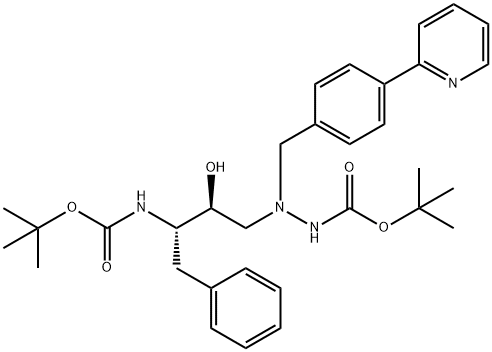 2-[(2S,3S)-3-[[(叔丁氧基)羰基]氨基]-2-羟基-4-苯基丁基]-2-[[4-(2-吡啶基)苯基]甲基]肼羧酸叔丁酯 结构式
